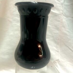 VTG L.E. Smith Black Amethyst Greek Key Vase 6 Inches Tall